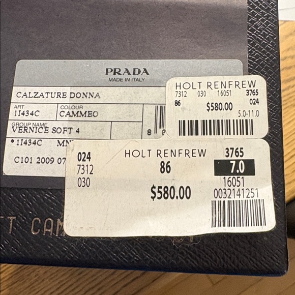 Original Prada shoes, Tan lustrous, size 37 - Picture 5 of 5